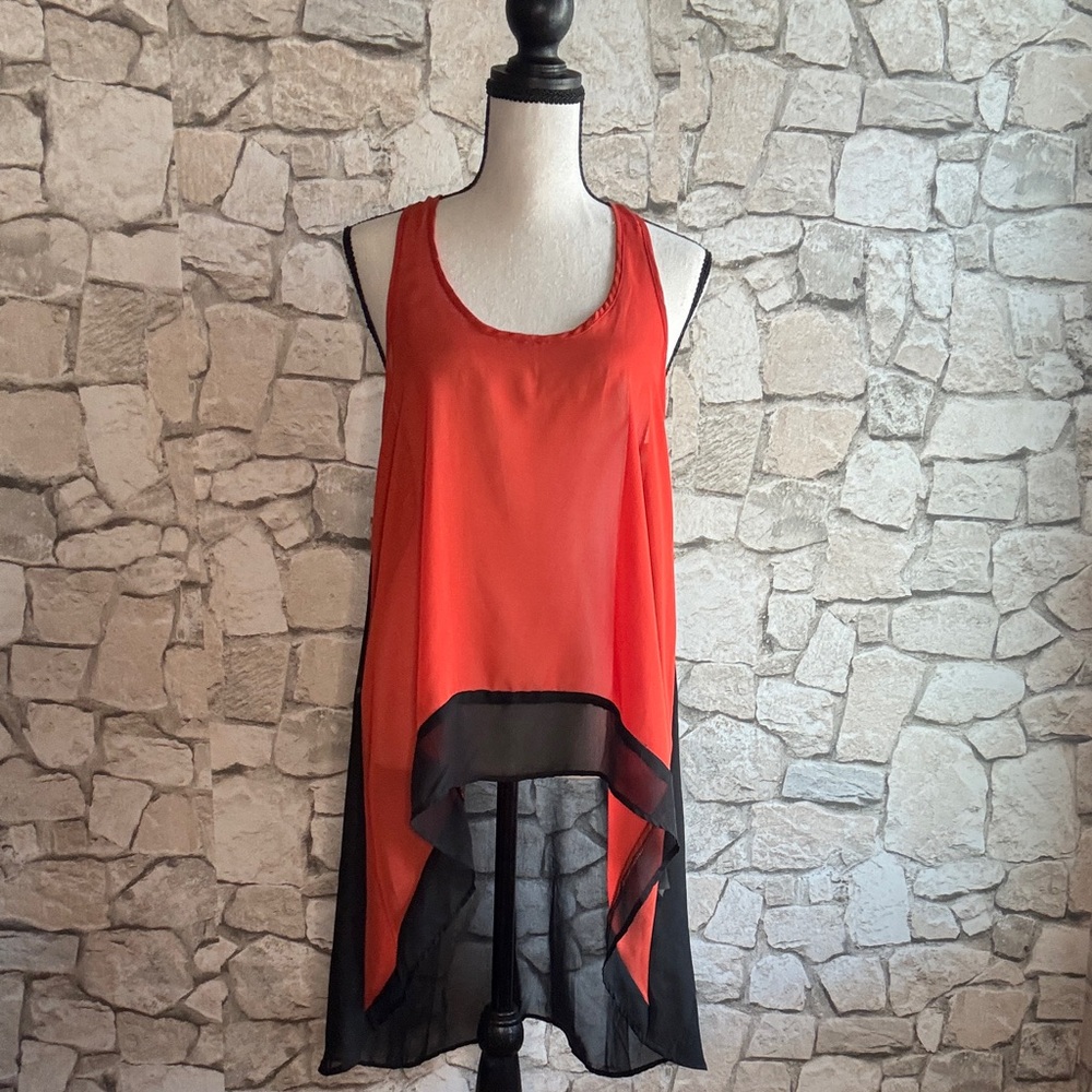 h.i.p. Black and Red Sleeveless Top